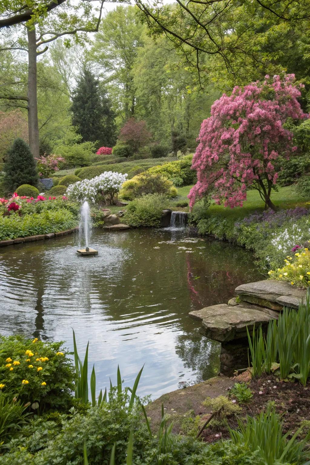 Enhance your garden's serenity with a water feature.