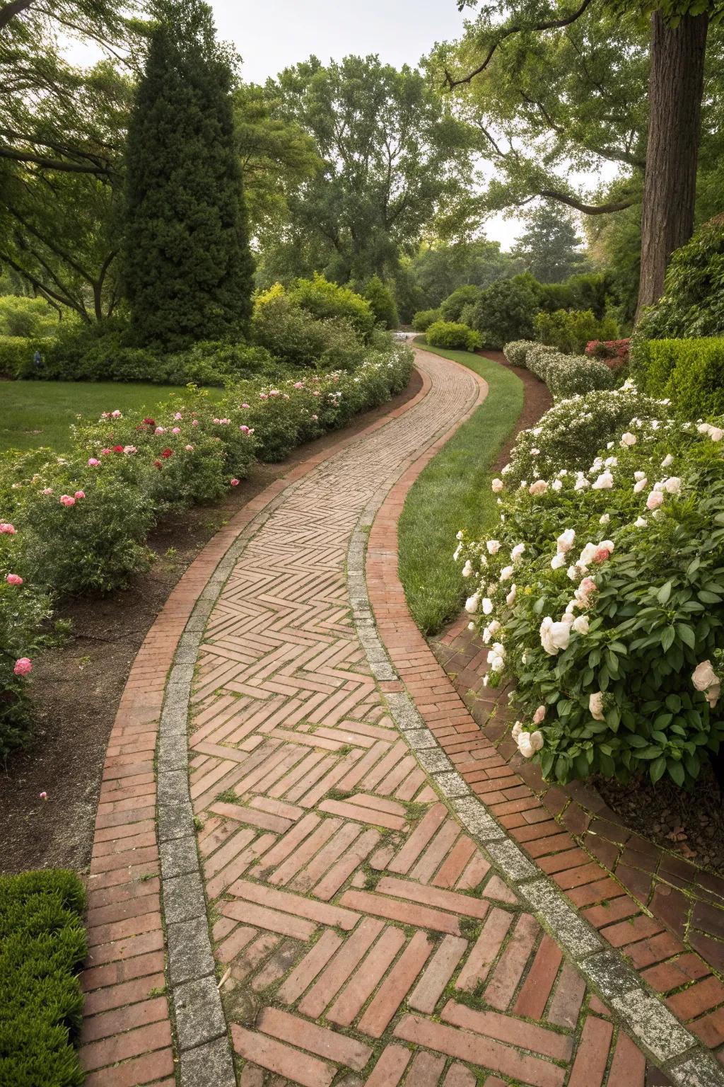 Timeless brick and paver paths bring classic beauty to your garden.