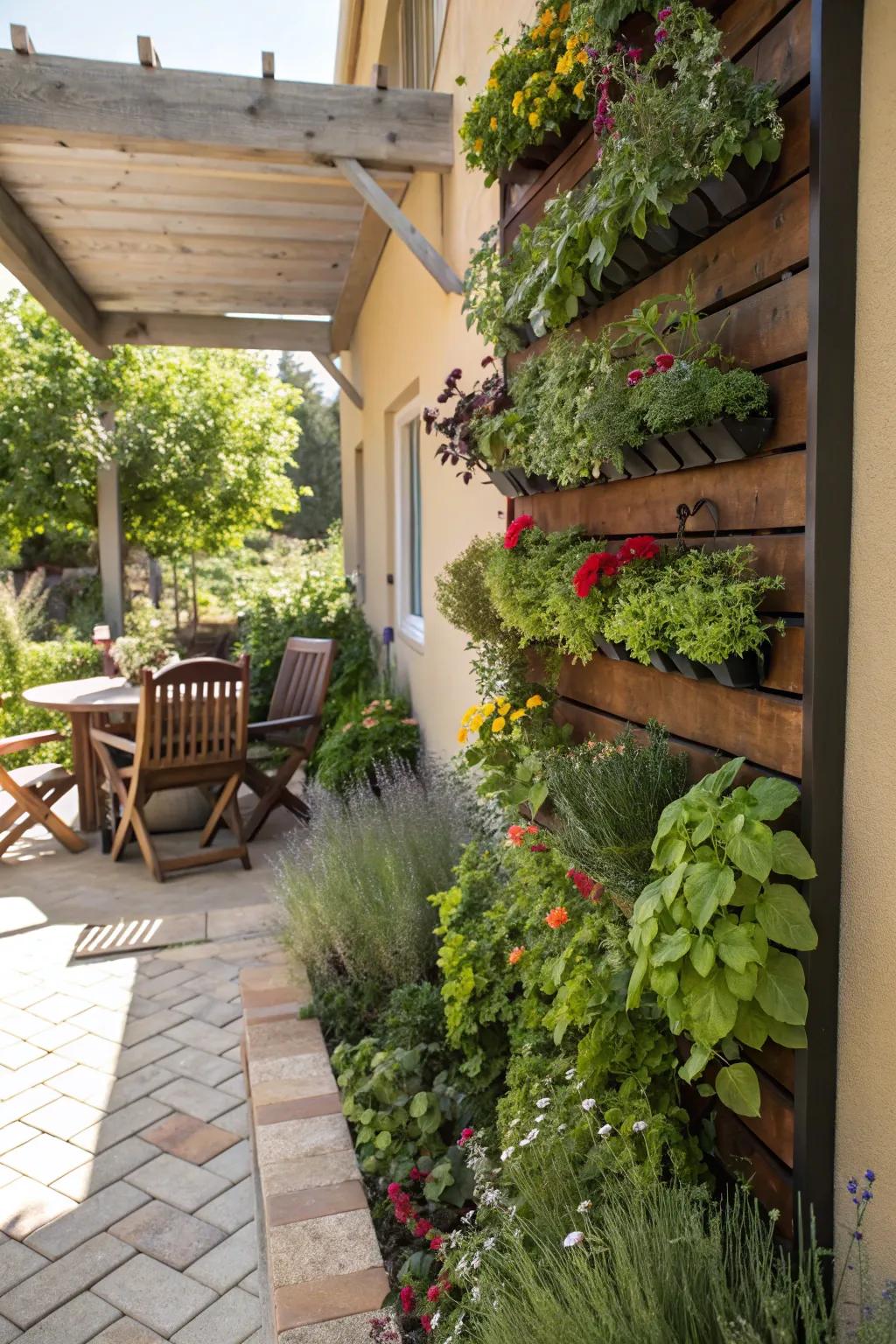 Vertical gardens maximize space and add a vibrant touch to any wall.