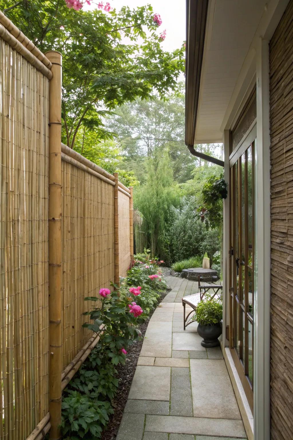 Bamboo screens offer a natural and stylish way to keep your garden private.