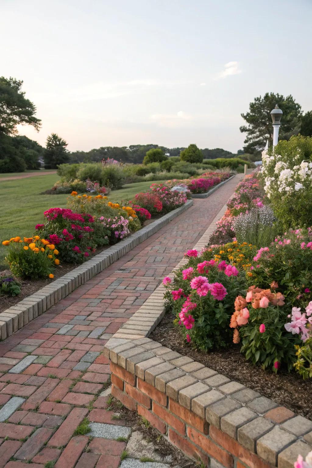 Brick borders add a classic and tidy touch to any garden bed.