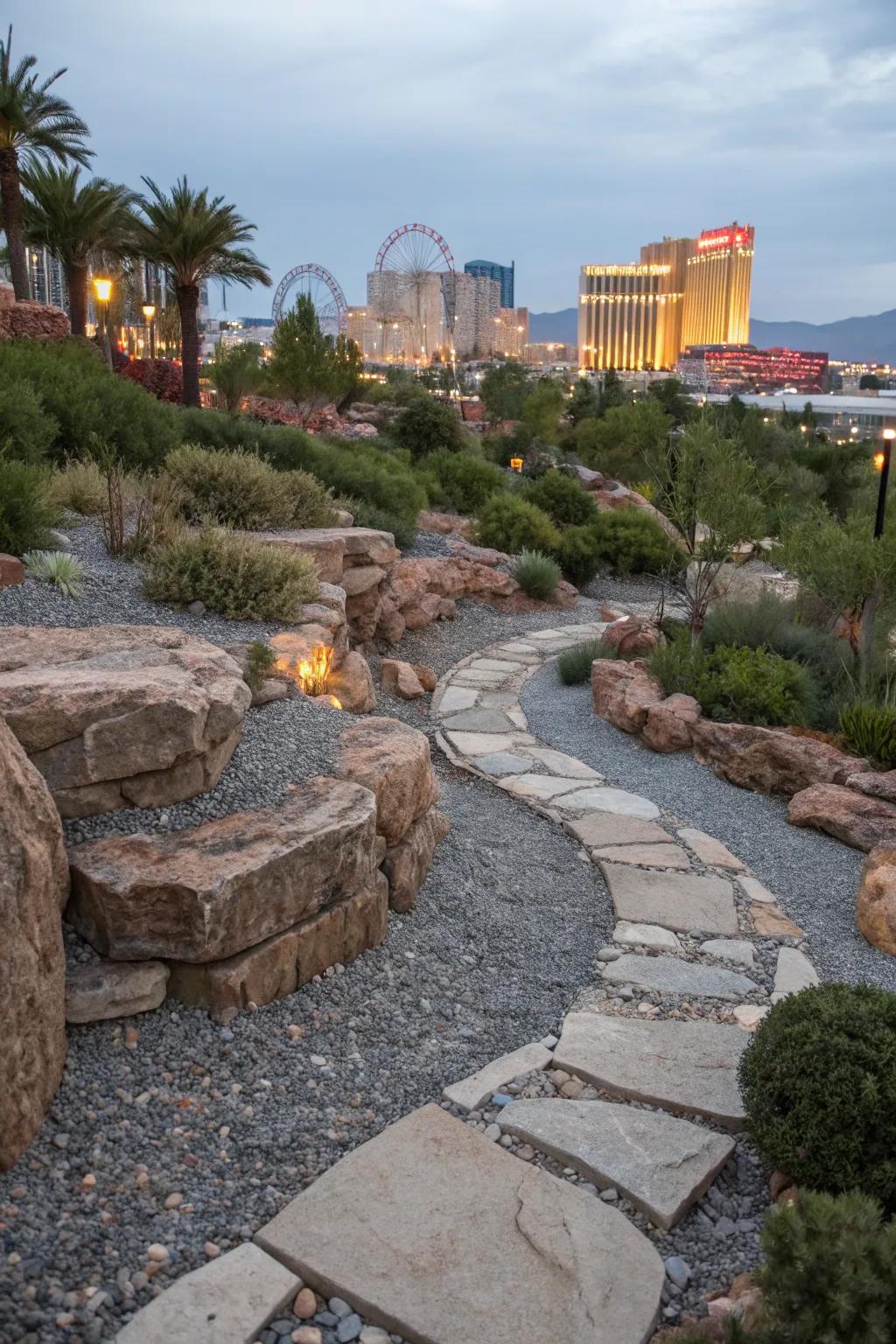 Stone and rock features add texture to your landscape.