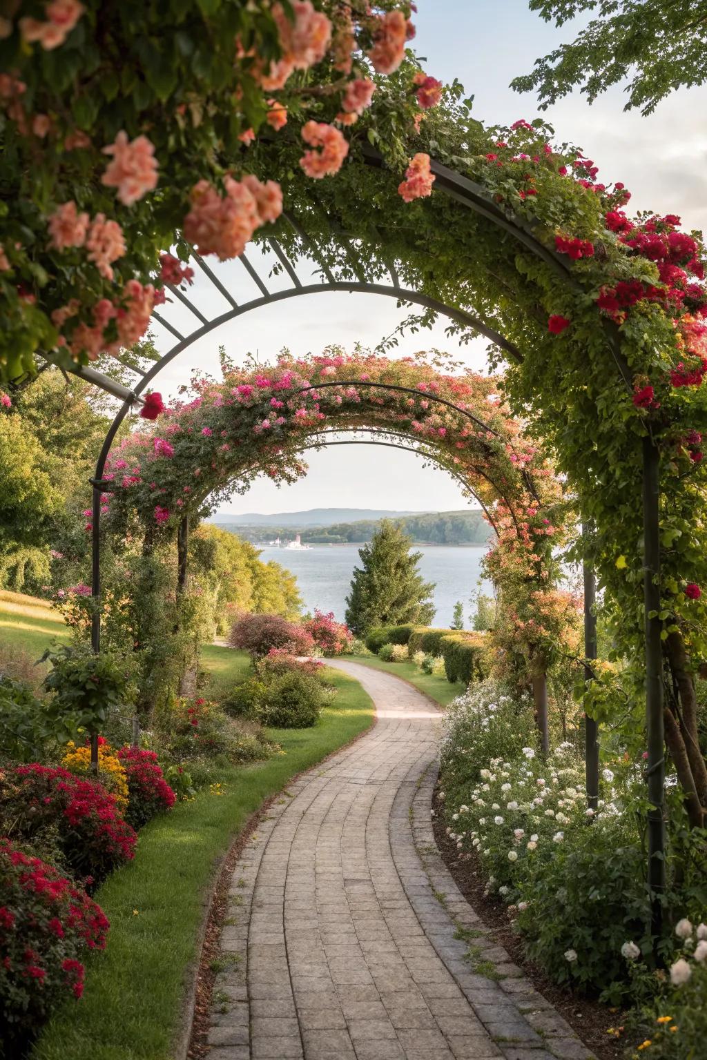 Create a stunning entryway with a floral garden arch.