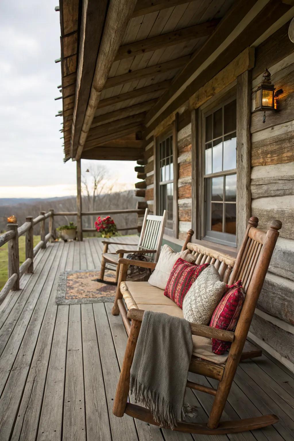 Rocking chairs add a touch of nostalgia and comfort to any porch.