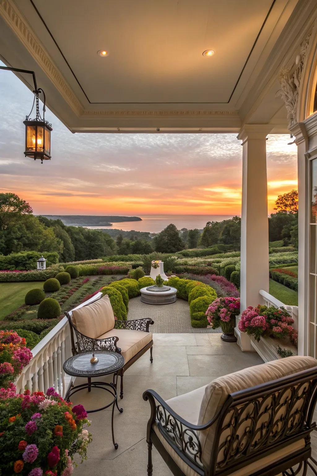 Enjoy stunning views from a porch that seamlessly blends with its natural surroundings.