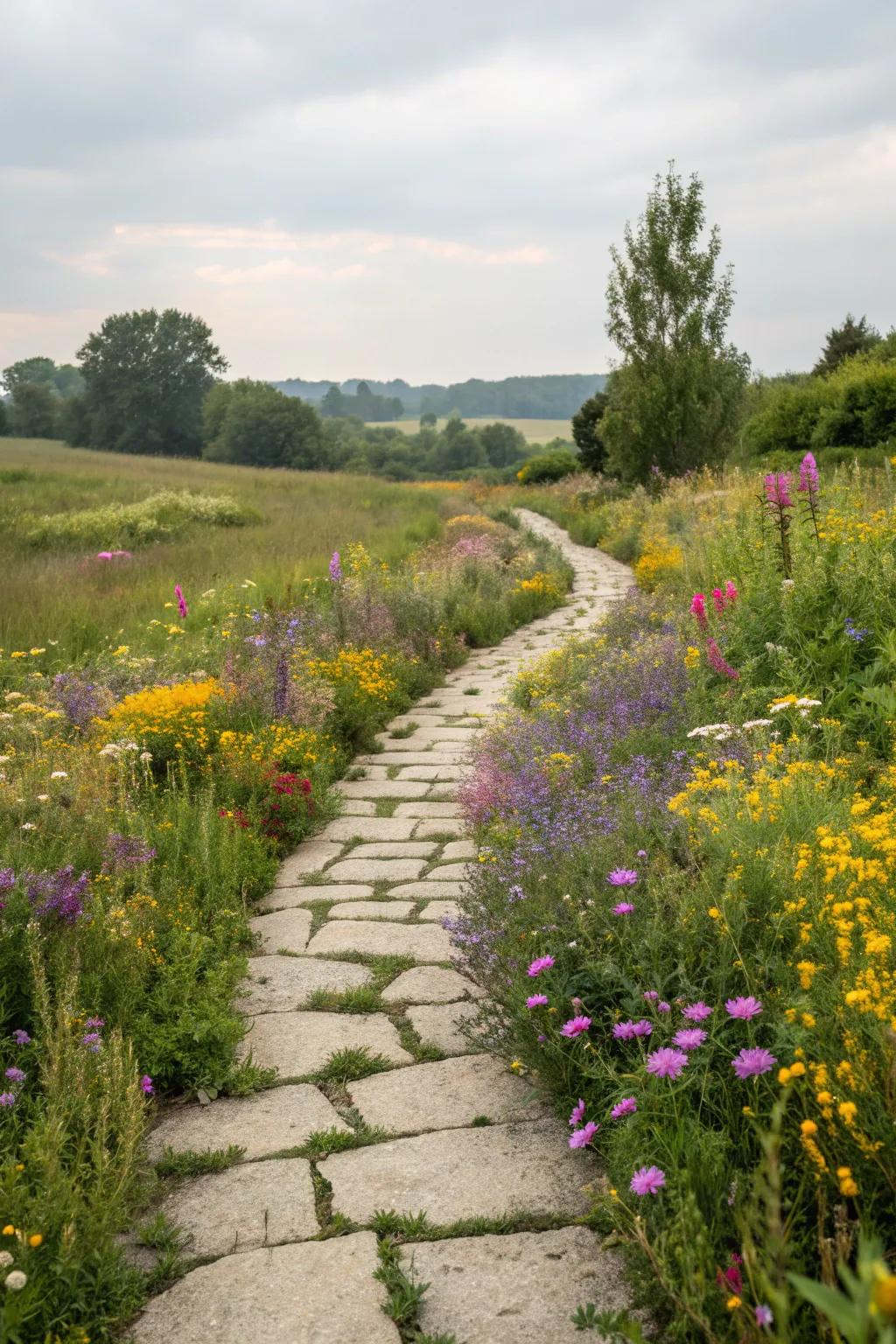 A charming path inviting you to wander through the meadow.