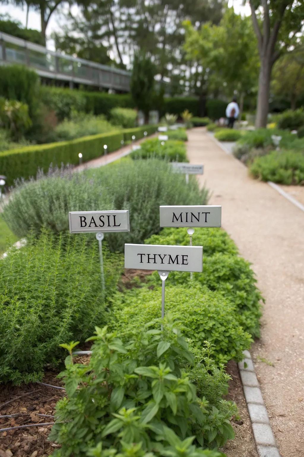 Organize your herbs with stylish metal markers.