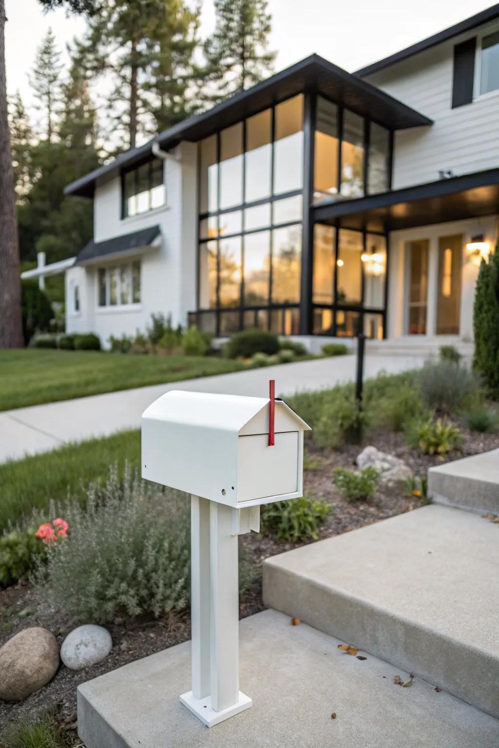 A geometric mailbox that doubles as an artistic statement piece.