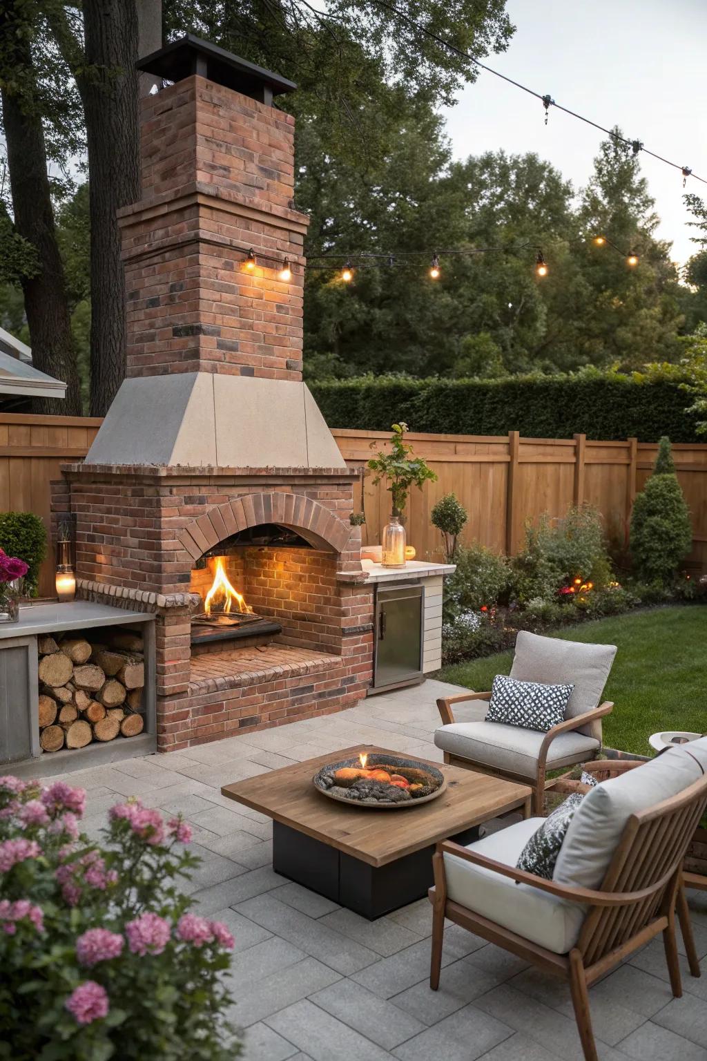 A brilliant combo of a BBQ and fire pit, perfect for cozy gatherings.