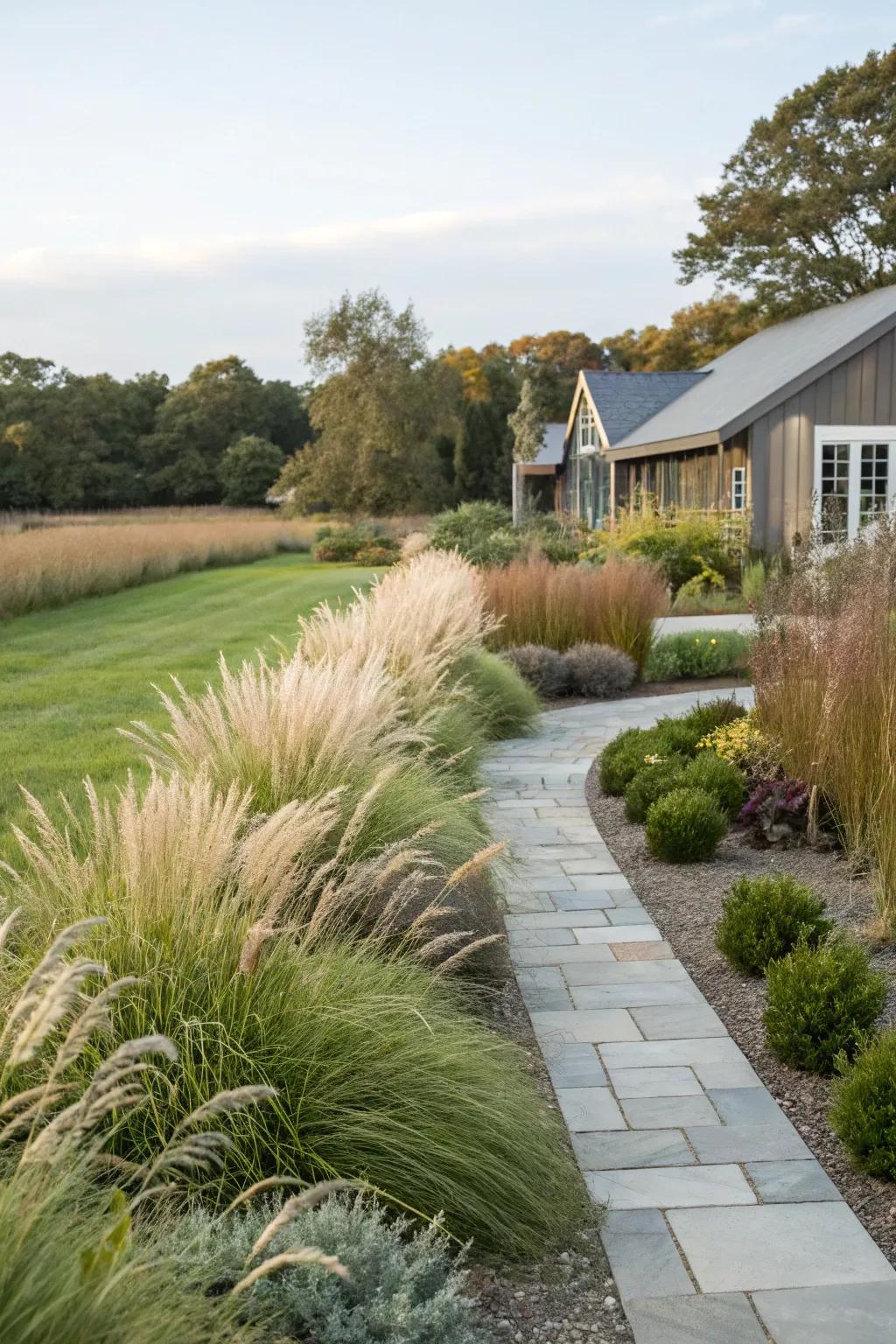 Lush green borders frame the landscape with elegance and texture.