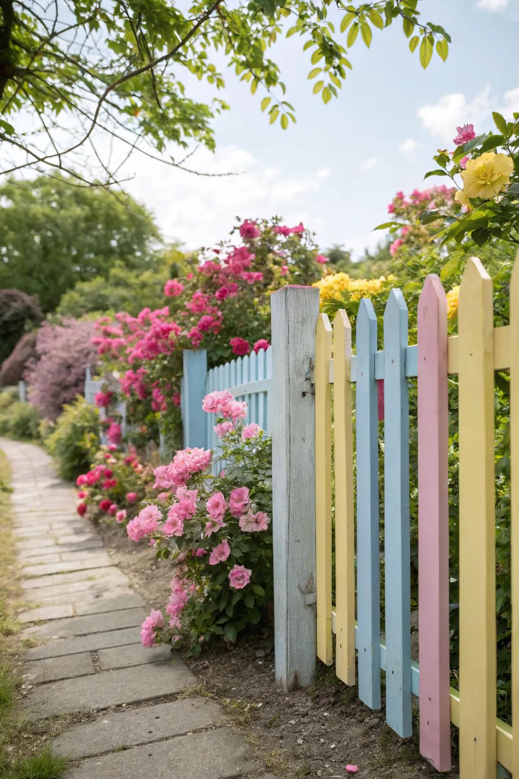 Pastel panels add a cheerful and spacious vibe to any garden.