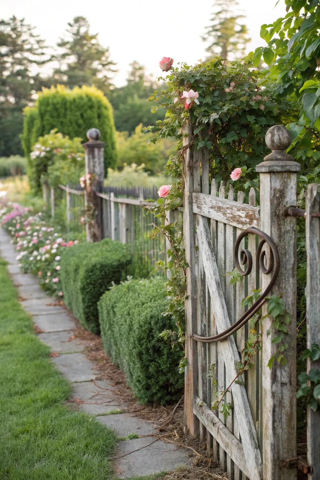 Rustic charm with reclaimed wood and wrought iron
