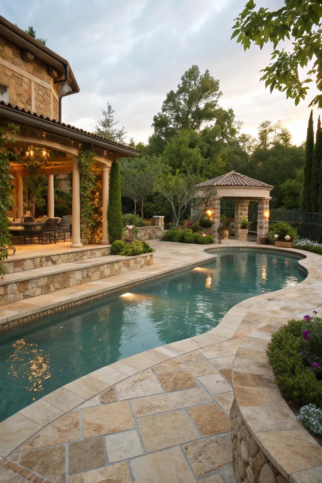 Natural stone finishes offer timeless luxury.