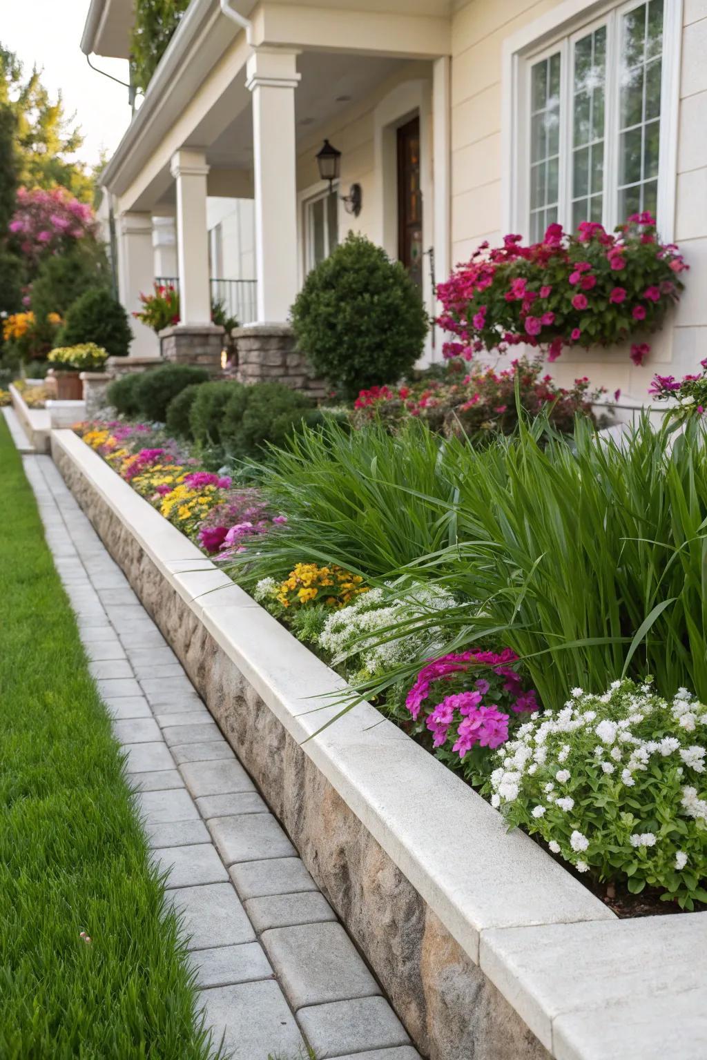 Enhance your home's foundation with monkey grass.