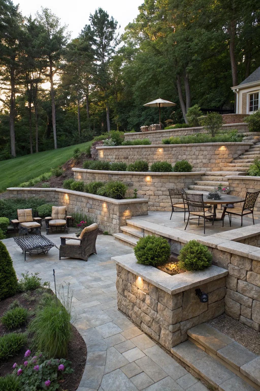 Retaining walls add form and functionality to your backyard.