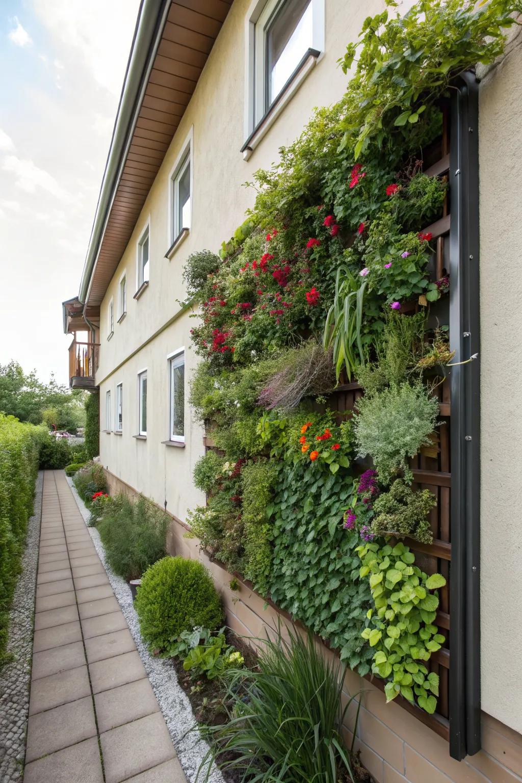 Vertical gardens are a perfect solution for adding greenery to limited spaces.