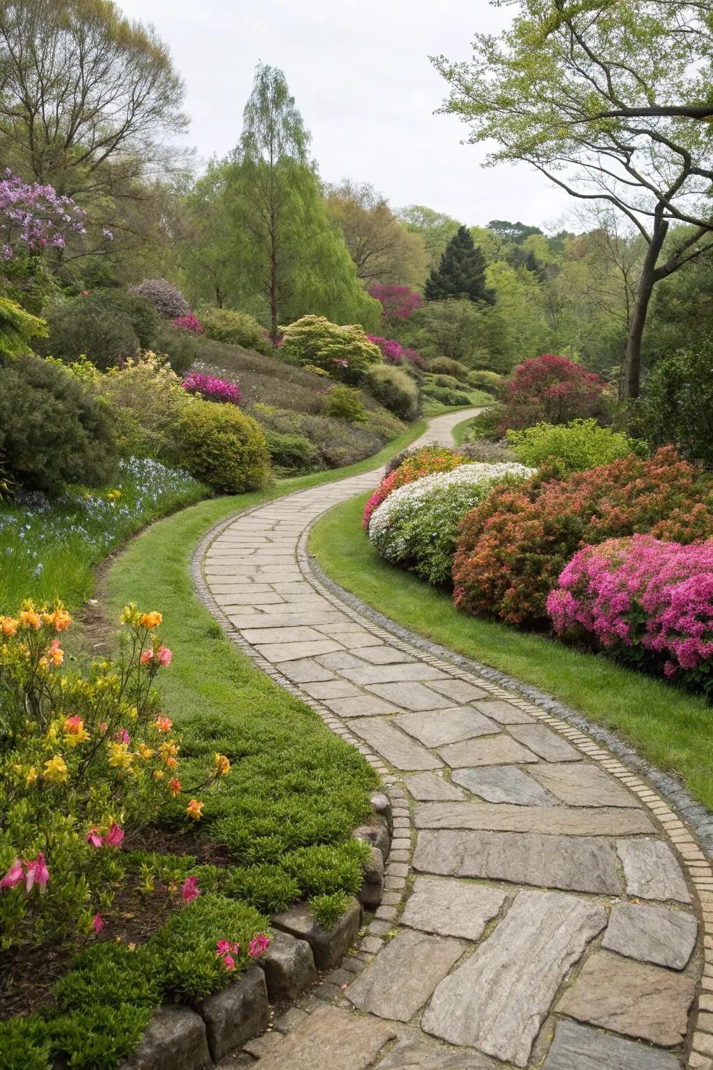 Curved pathways bring a sense of adventure to your landscape.
