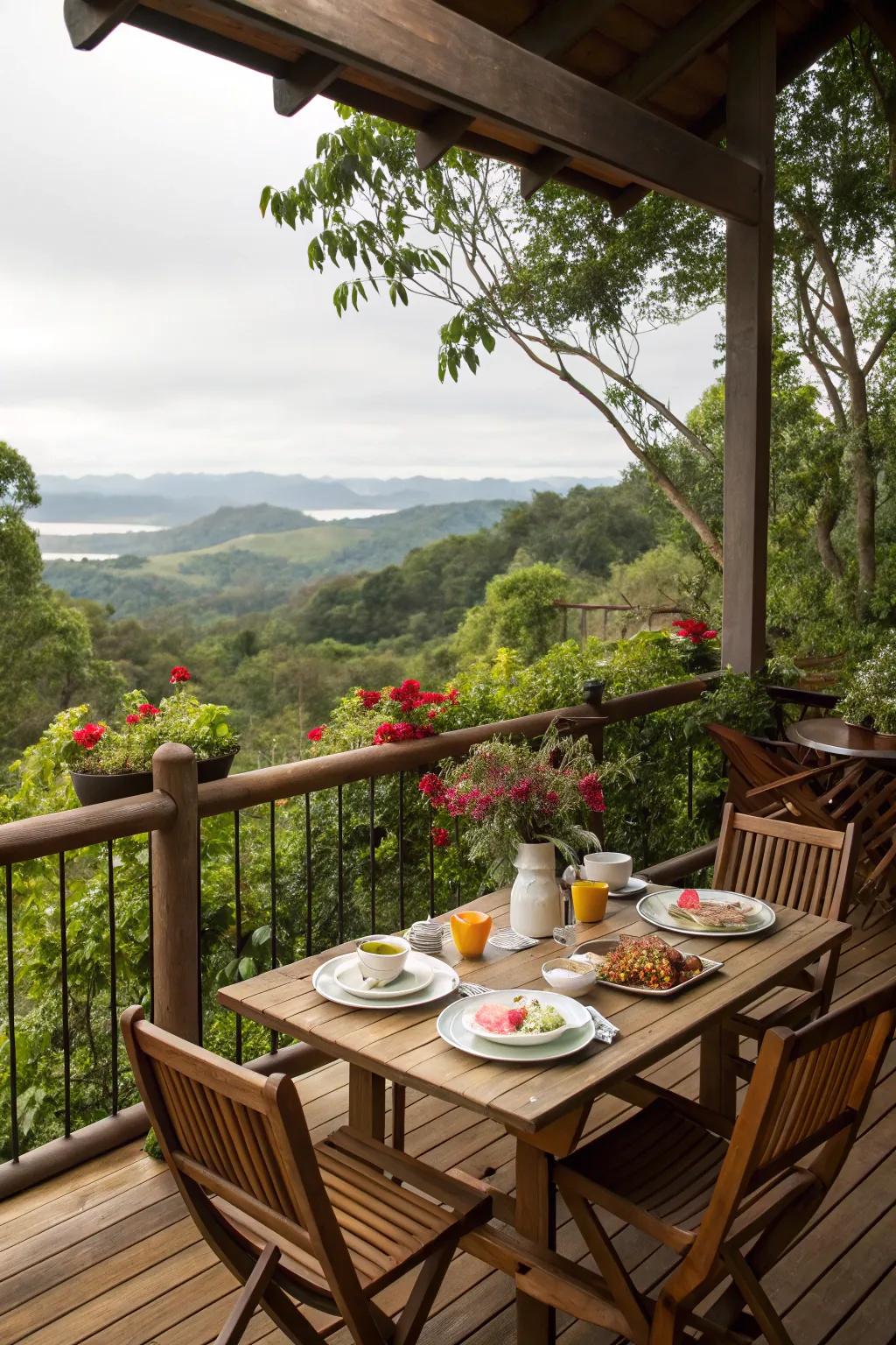Dine with a view on your open deck.