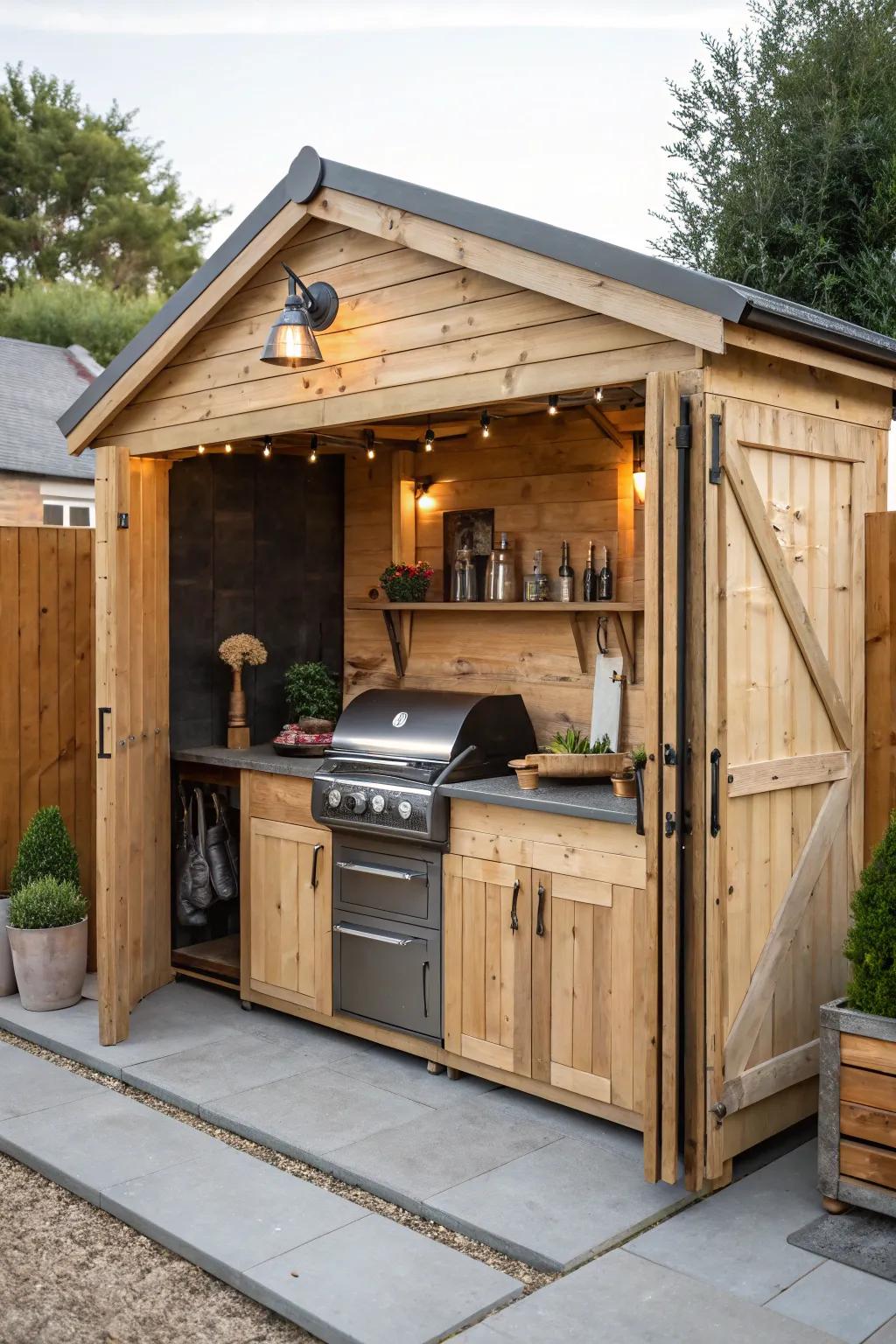 An open shed transformed into a culinary delight.