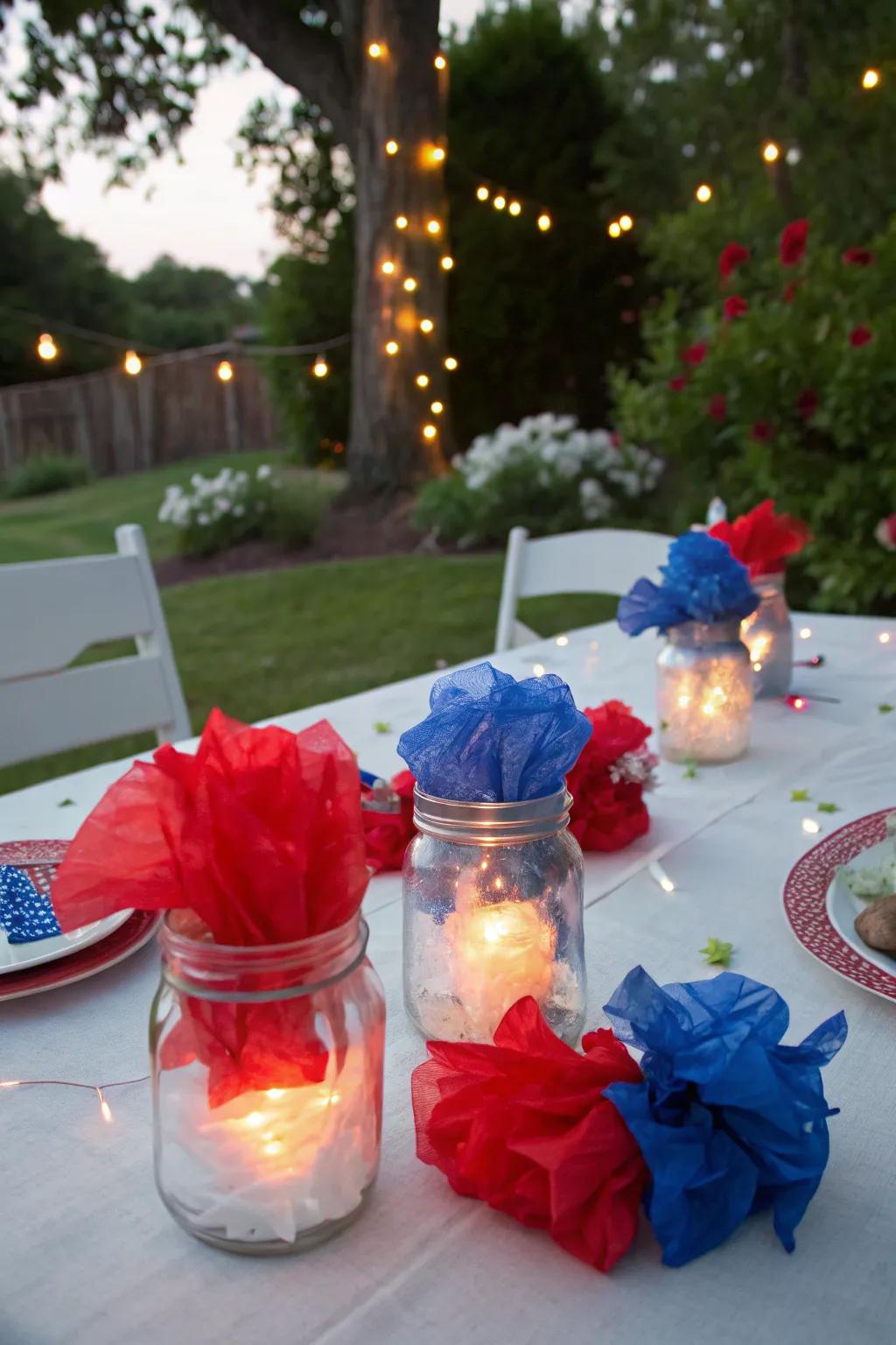 DIY lanterns add a warm, festive glow to your celebration.