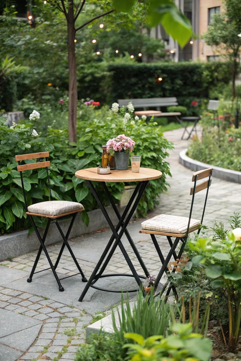 Folding bar tables are perfect for compact spaces and easy storage.