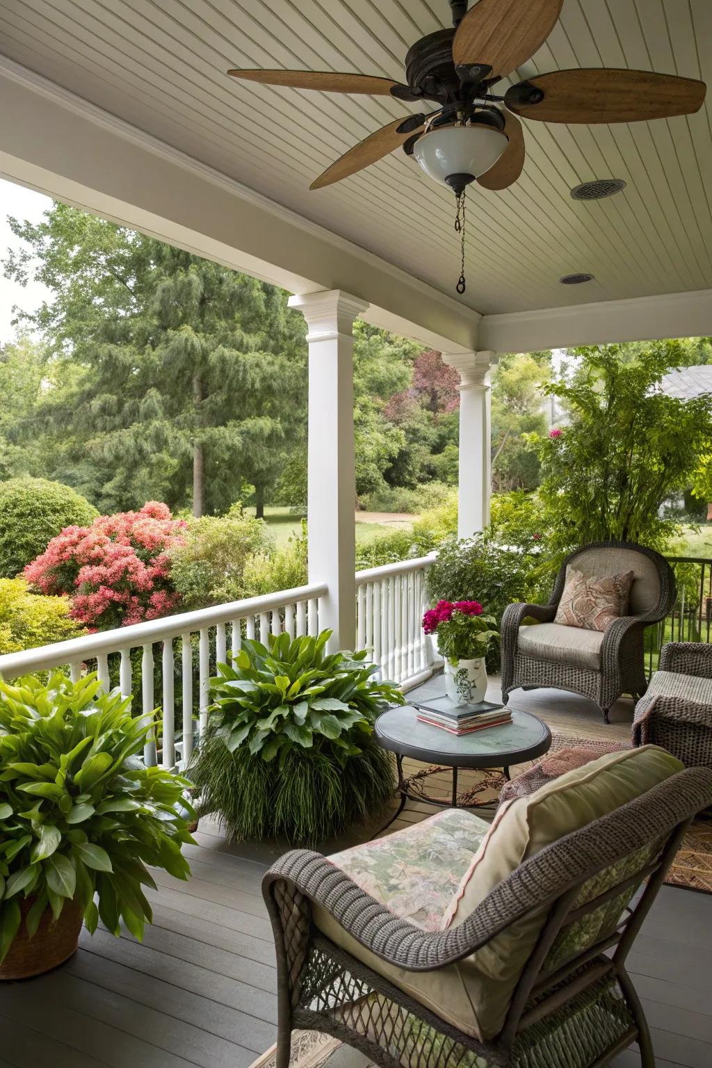 Stay cool and stylish with a ceiling fan.