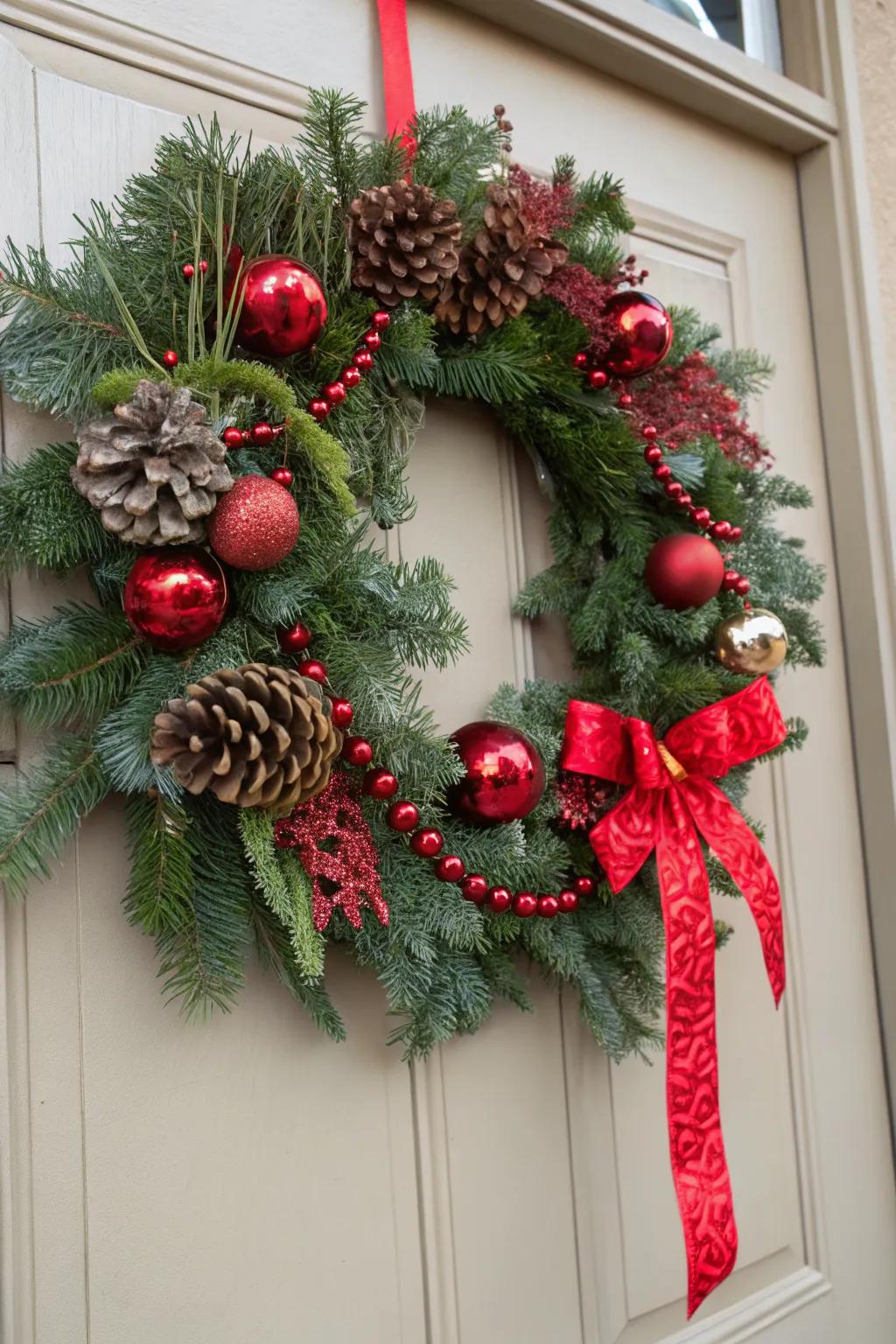 An elegant wreath to welcome holiday visitors.