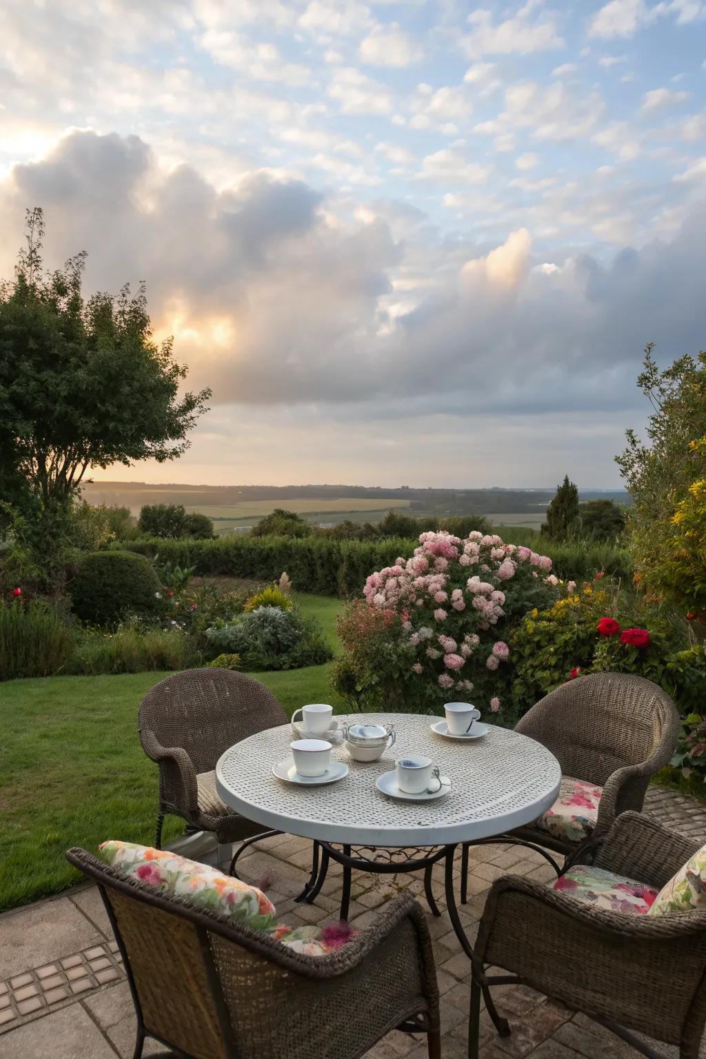 Circular comfort: Perfect for intimate gatherings.