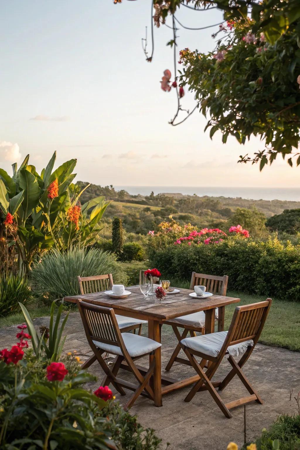 Dine al fresco in style with a beautifully set garden table.