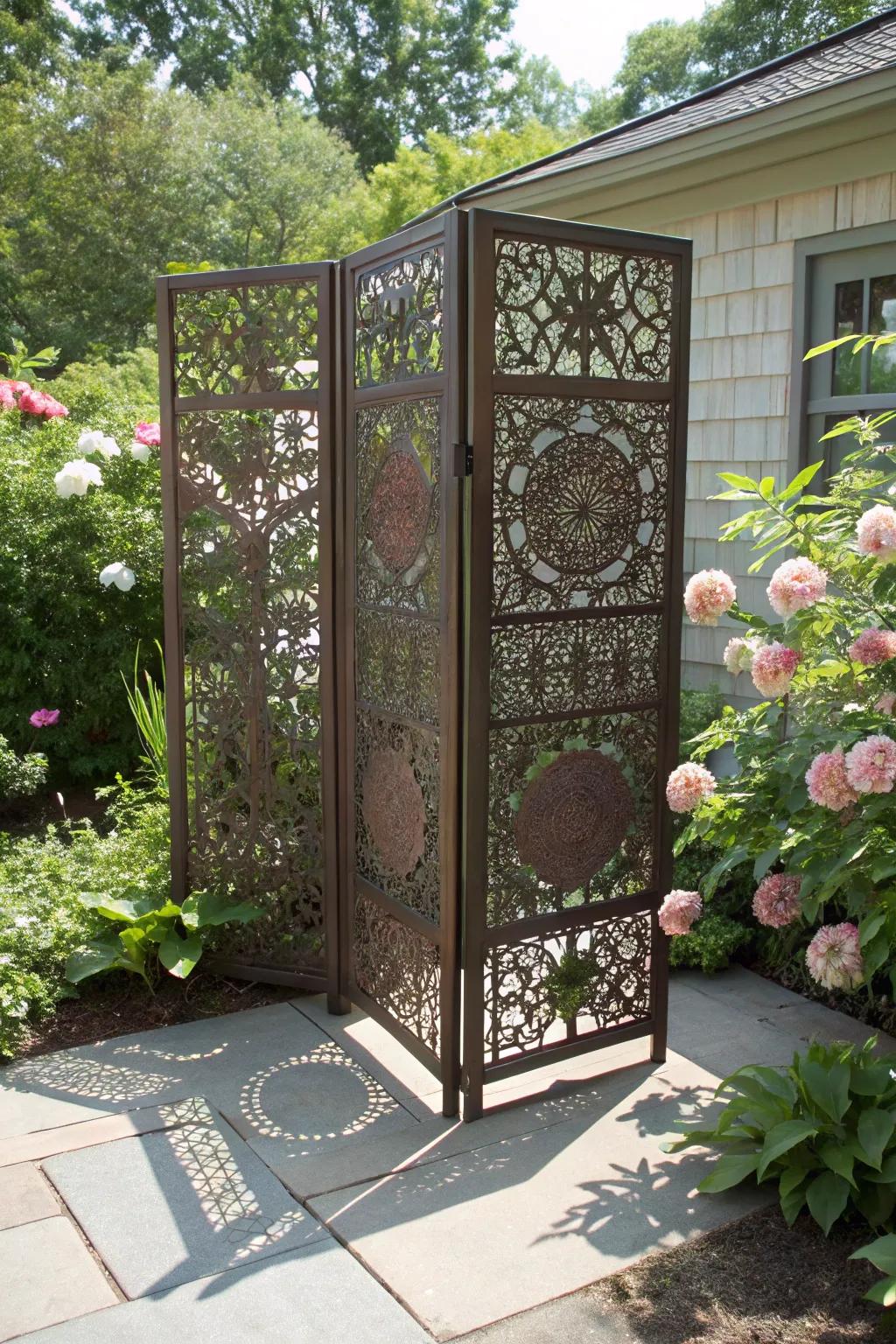 Decorative screens offer both functionality and artistic flair.
