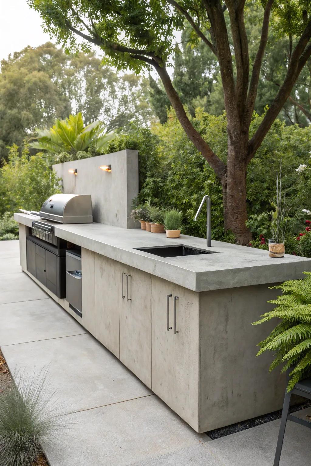 Concrete countertops: where modern meets natural chic.