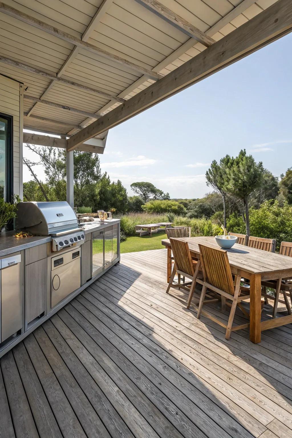 A spacious deck design perfect for outdoor entertaining.
