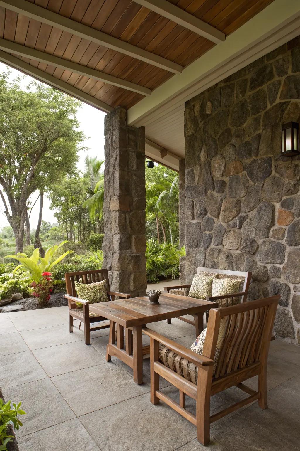 Natural elements enhance the serenity of your lanai.
