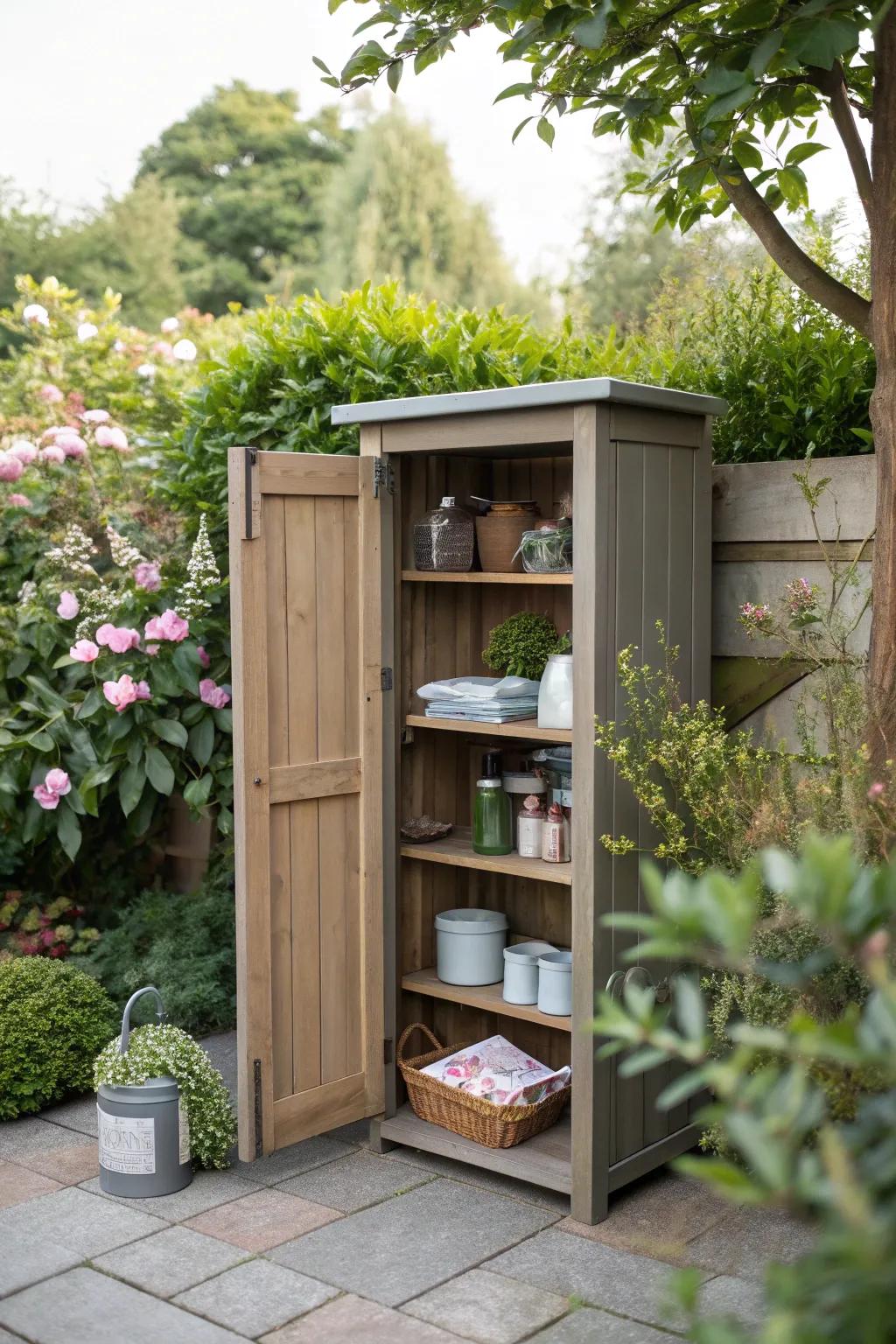 Compact storage that fits perfectly into any corner, offering maximum utility.