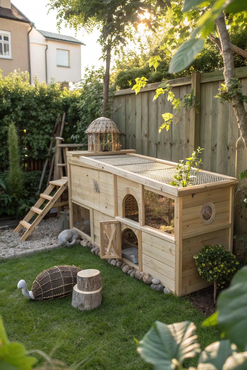 Embrace the charm of simplicity with a Scandinavian-inspired wooden tortoise enclosure, where nature meets elegance.