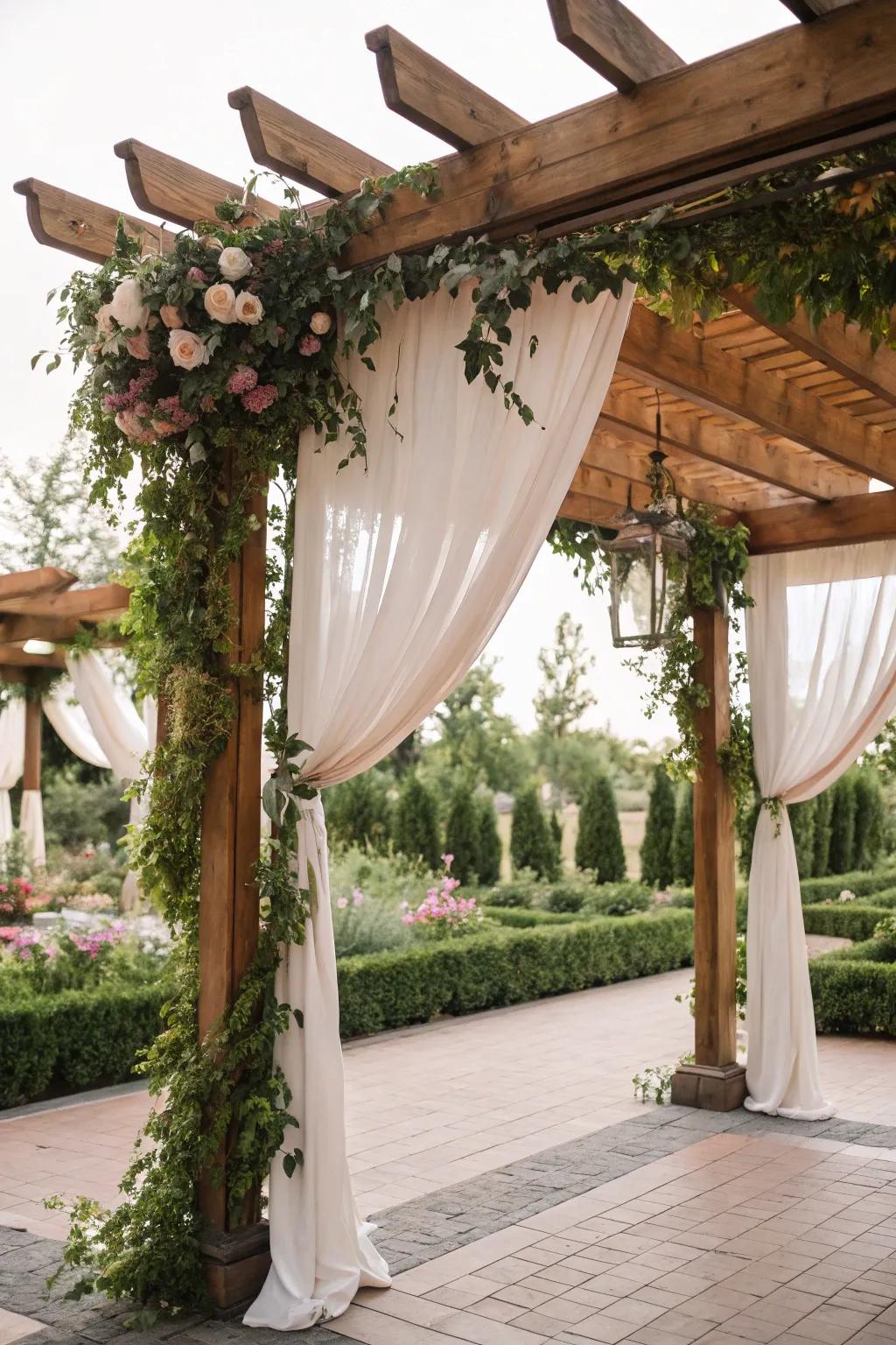 A charming pergola offering a blend of nature and comfort.