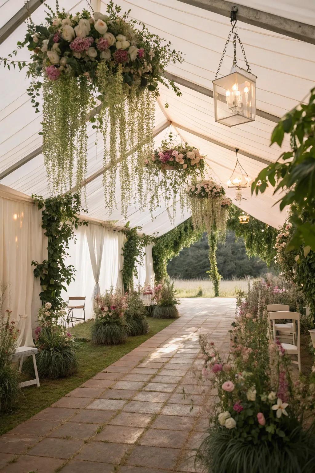 Transform your tent into a floral wonderland.