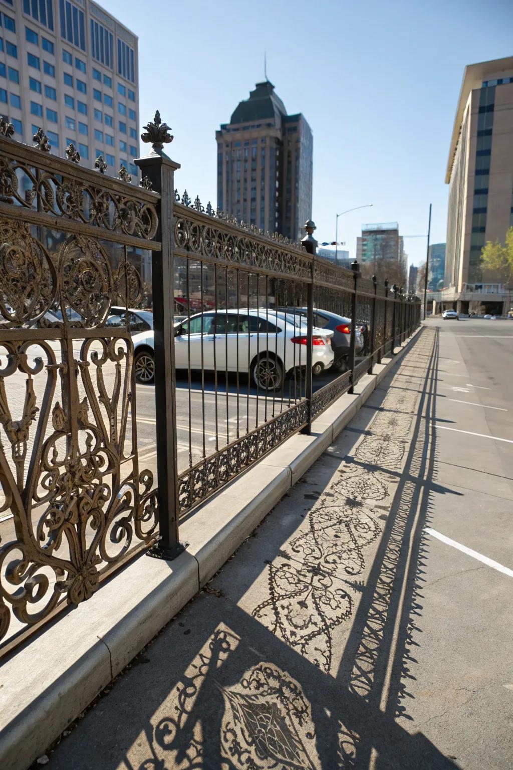 Ornamental metal fences provide security with a decorative touch.