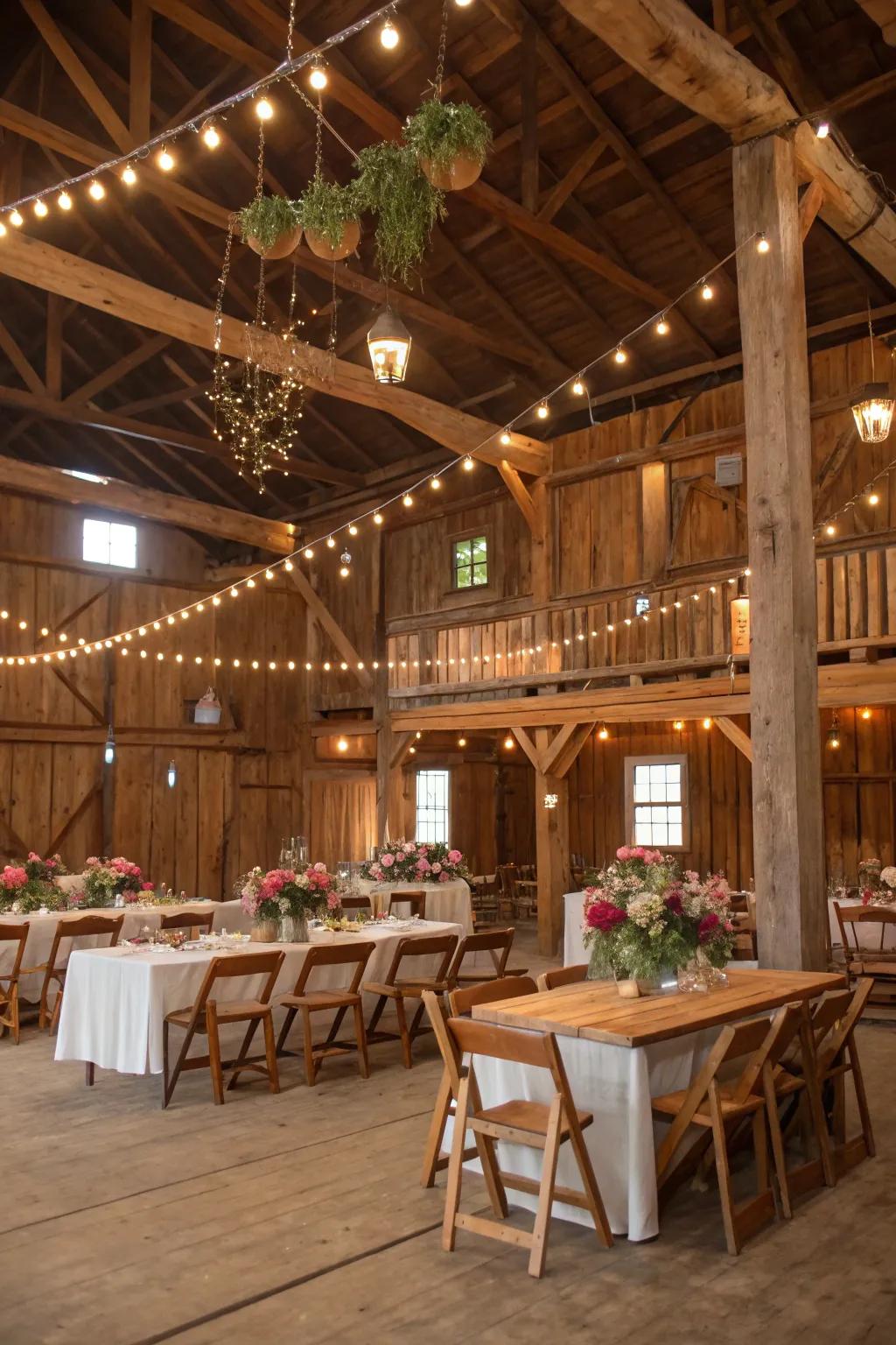 Rustic charm adds warmth to any gathering.