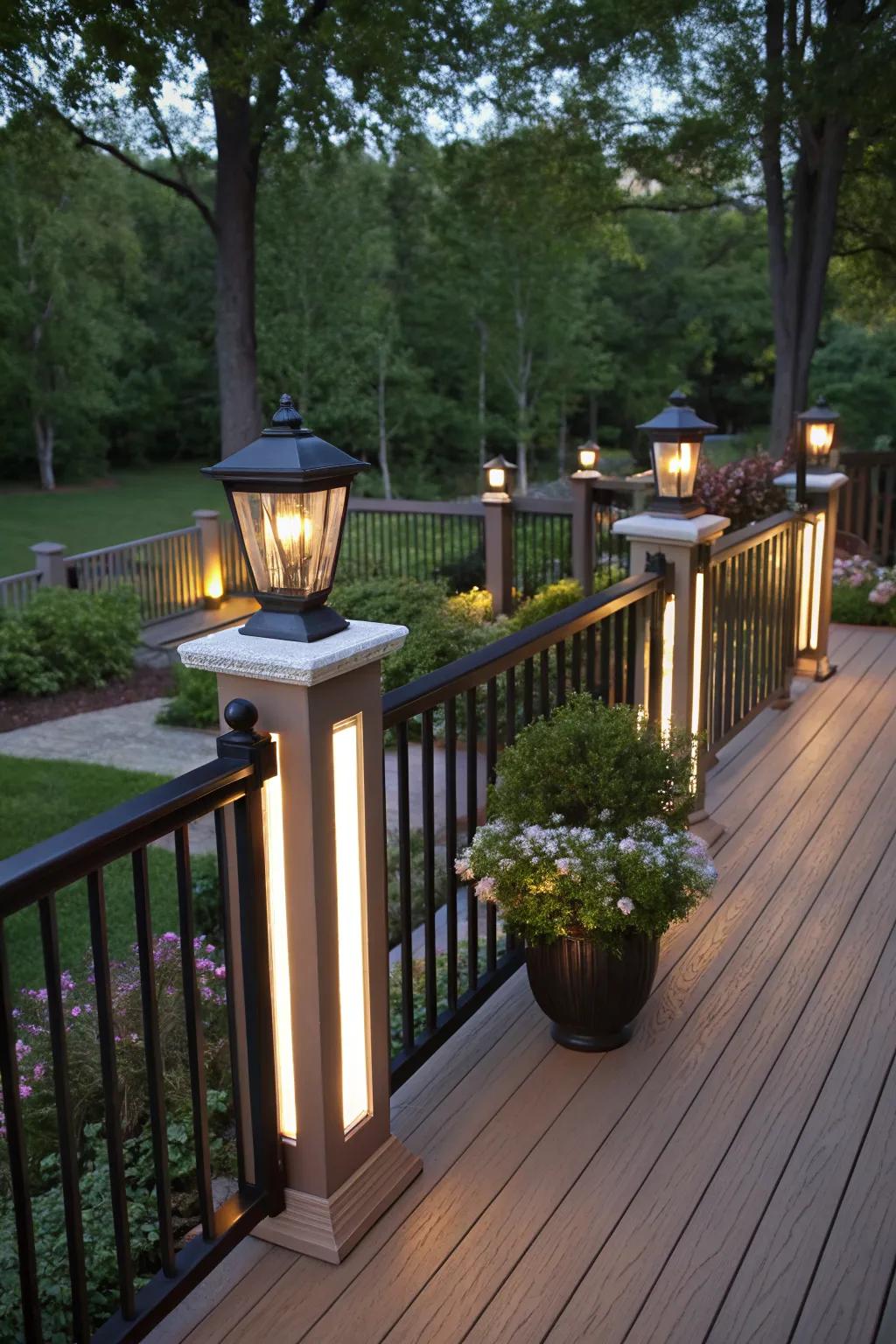 Post lighting adds safety and style to your patio deck.