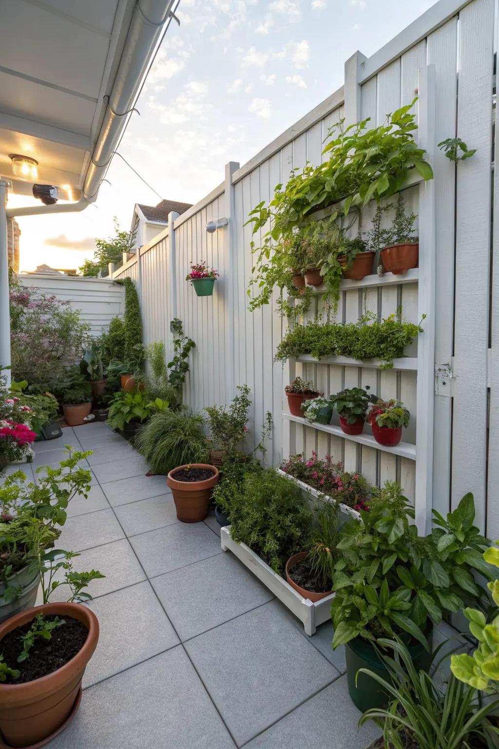 Greenery adds vibrancy and freshness to any patio.
