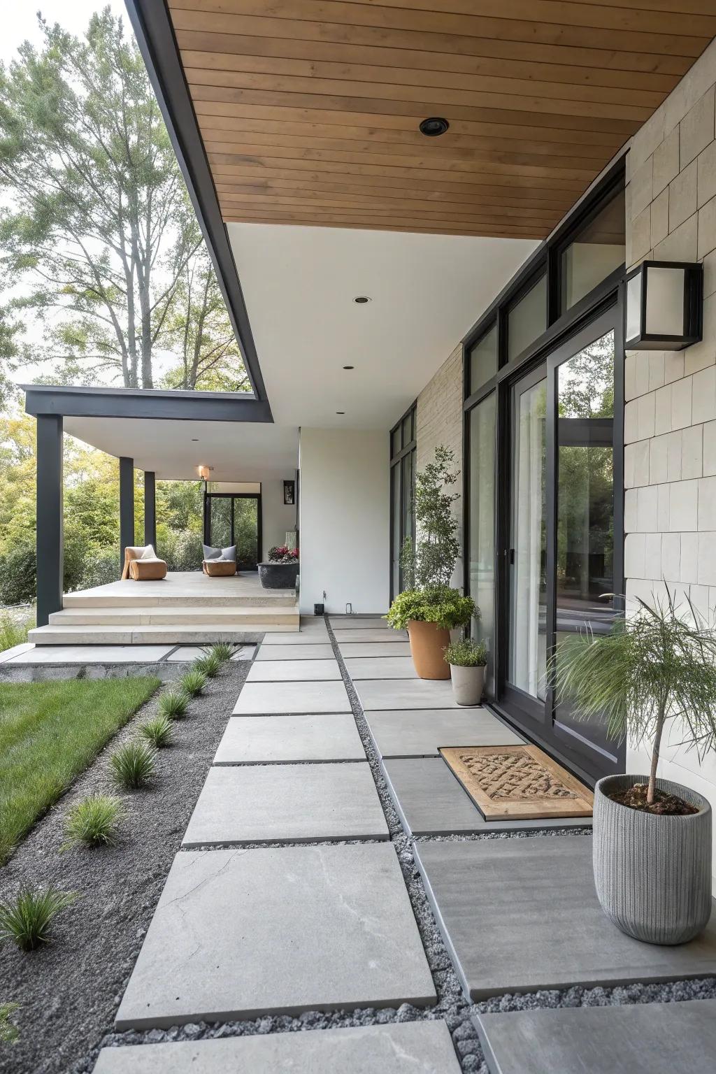Simplicity meets style with modern concrete pavers.