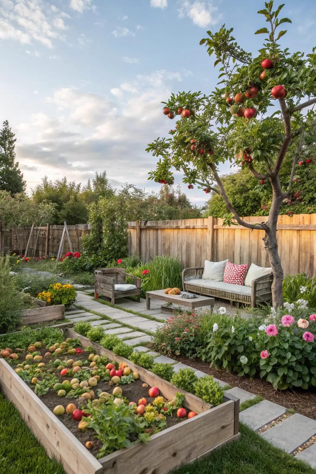 Organized garden zones for optimal functionality.