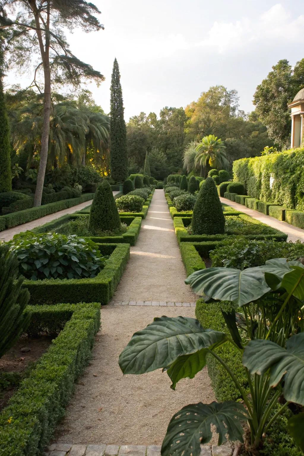 Philodendrons bring elegance to formal garden designs.