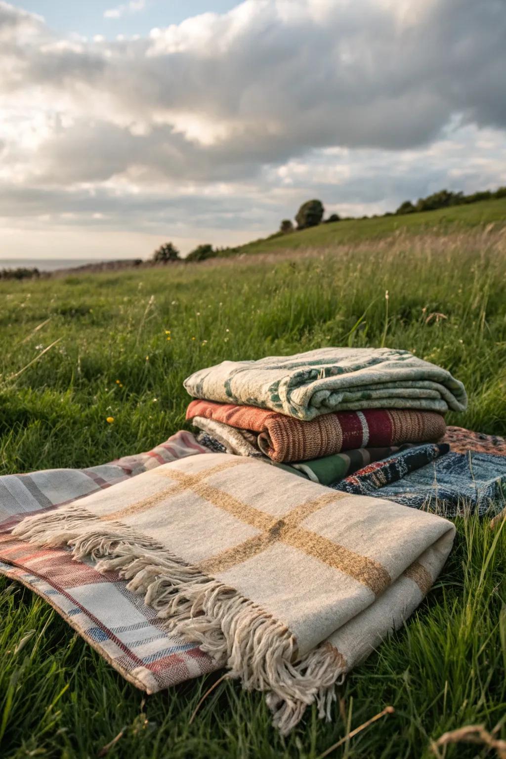 A cozy and colorful blanket layer perfect for lounging.