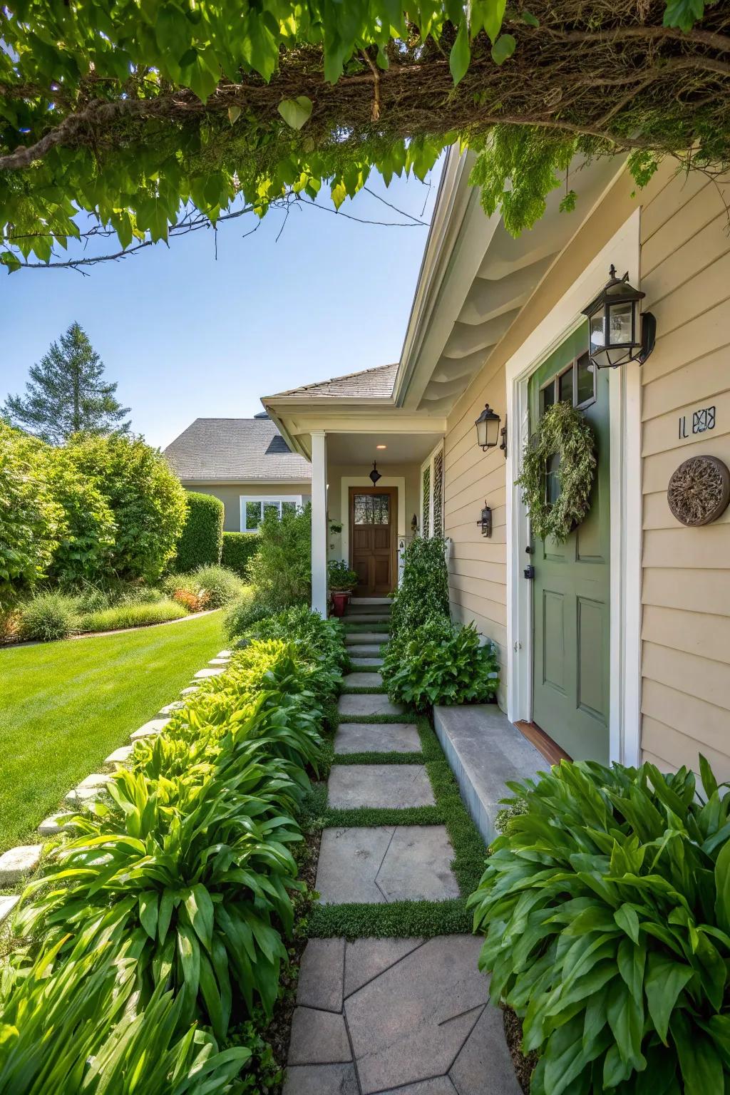 Guide your guests with a pathway lined with lush greenery.