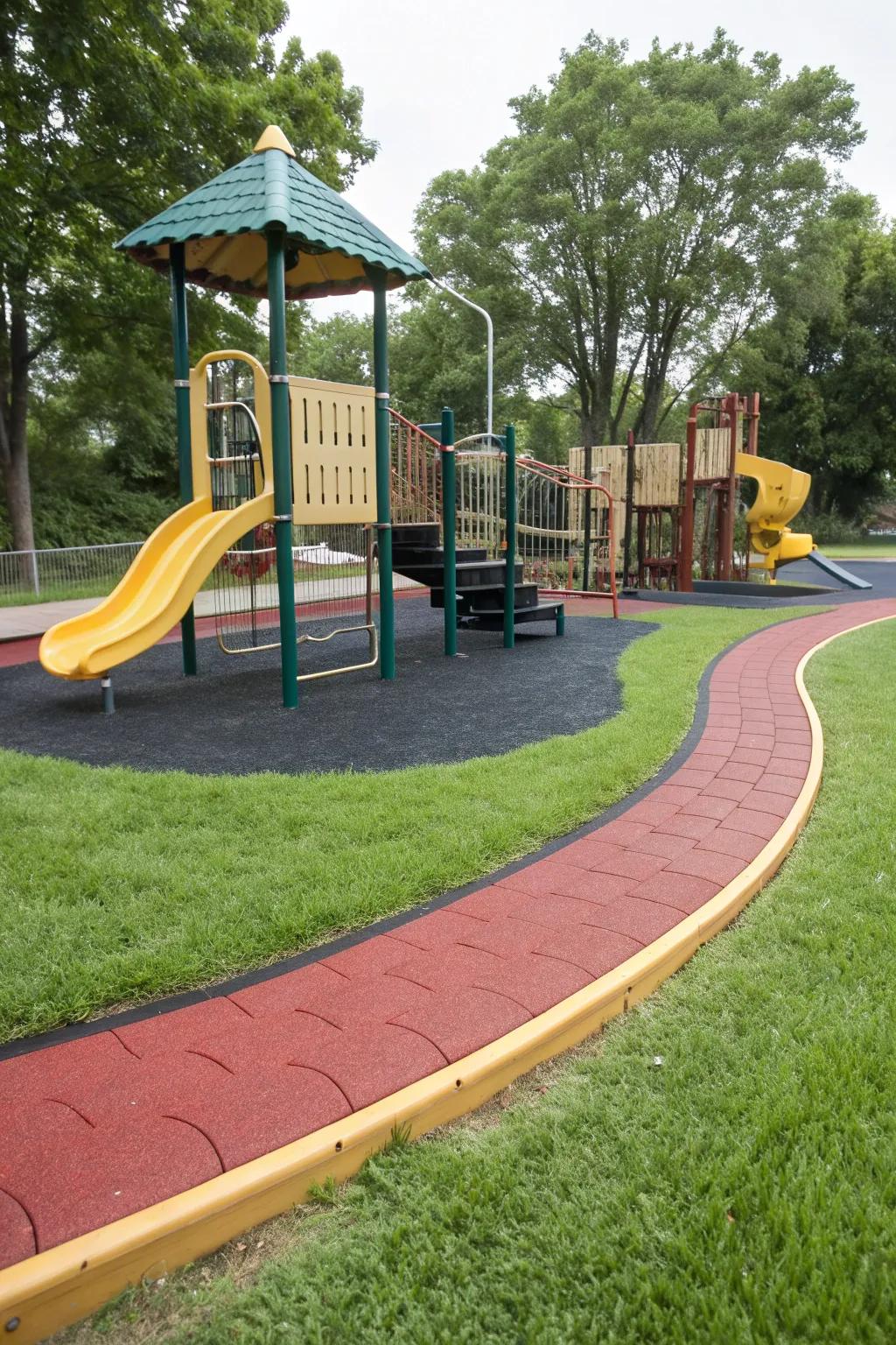 Rubber borders ensuring a safe and flexible playground experience.