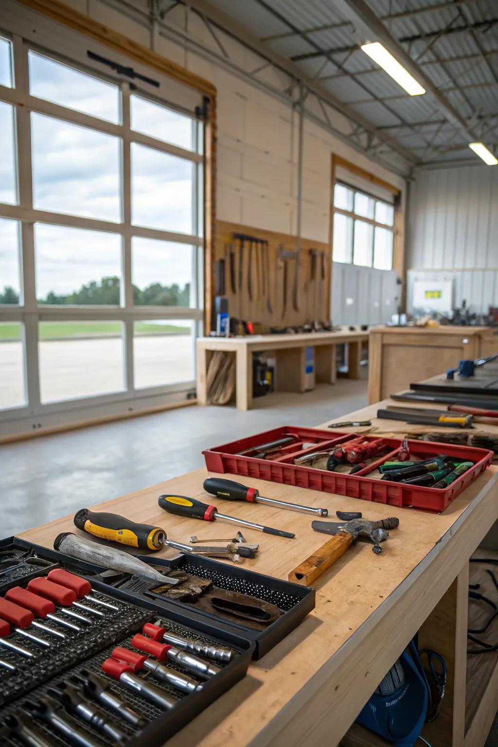 A pole building serving as a personal workshop haven.