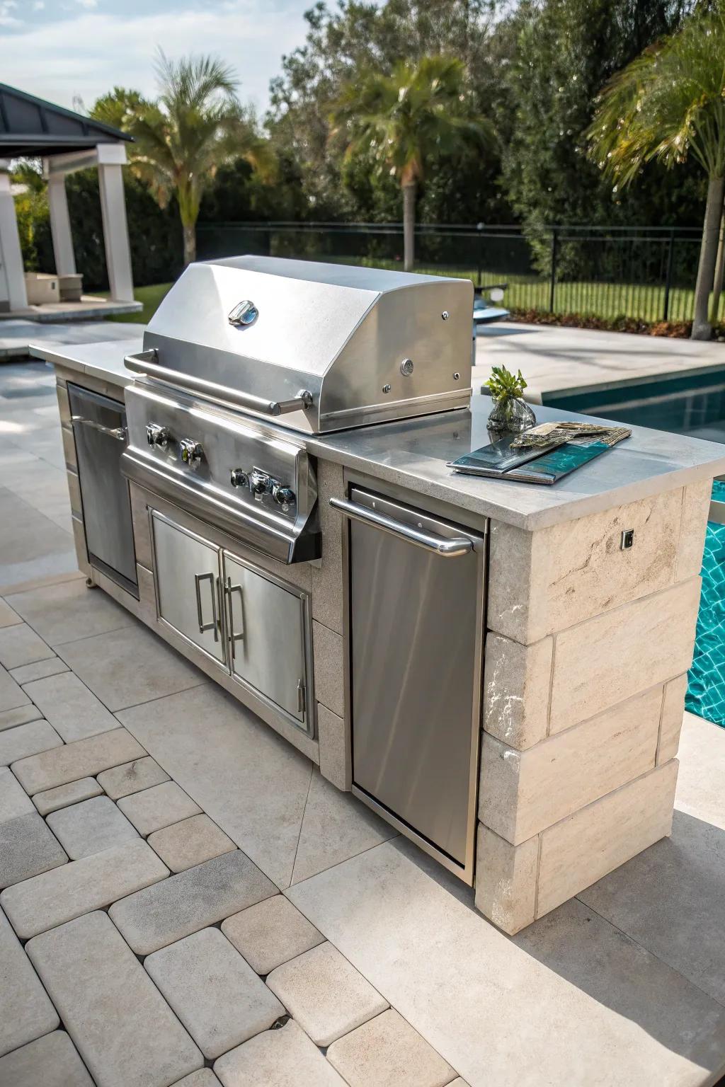 Grill up delicious meals without missing poolside fun.