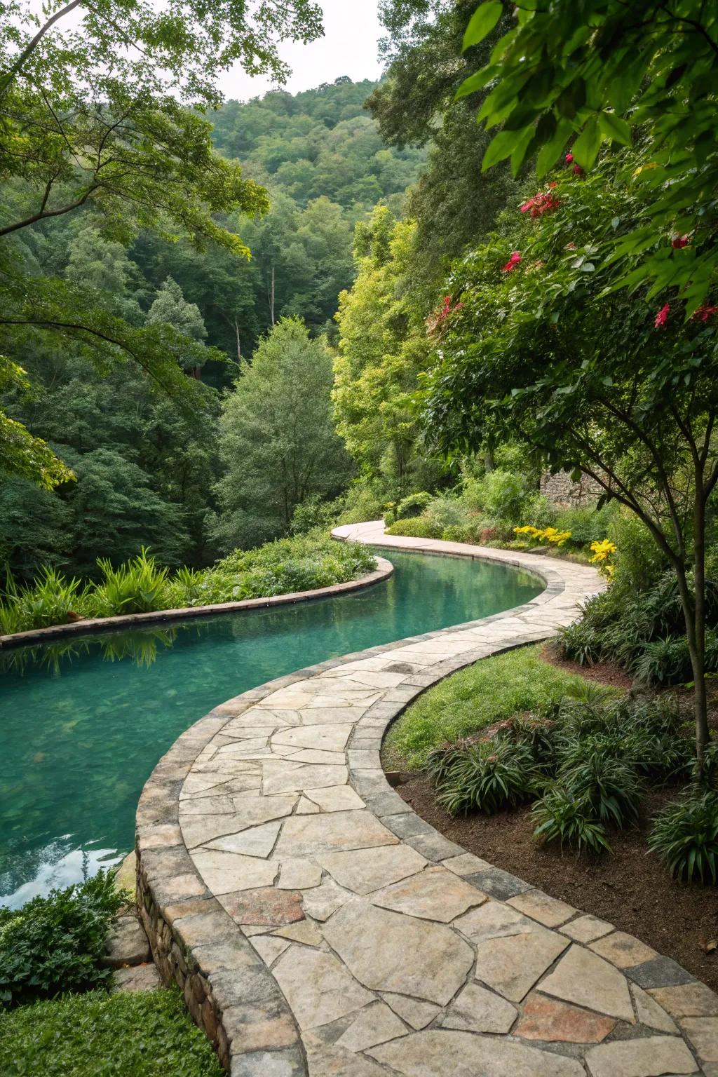 Guide your way with elegant stone pathways.